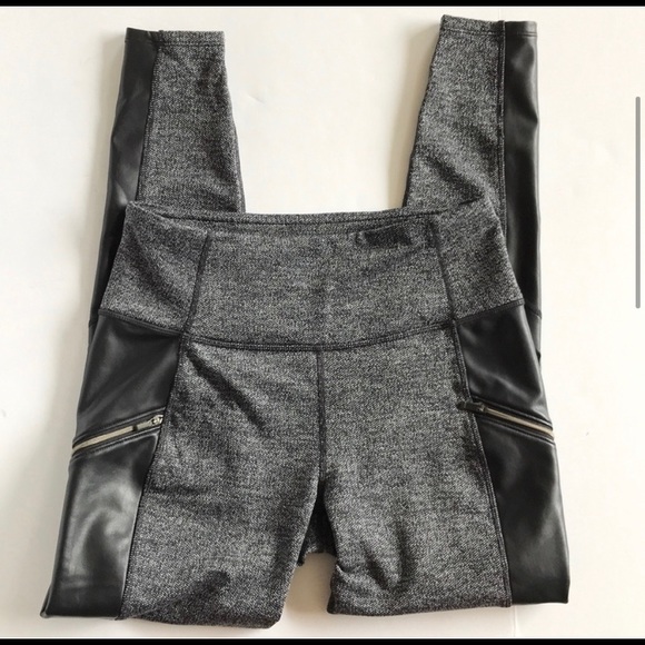 ATHLETA Moto Herringbone Leather Leggings - Picture 5 of 7